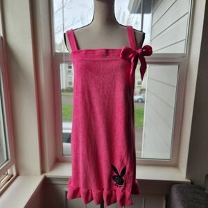 Y2K Playboy Pink Terry Swimsuit Coverup | L/XL